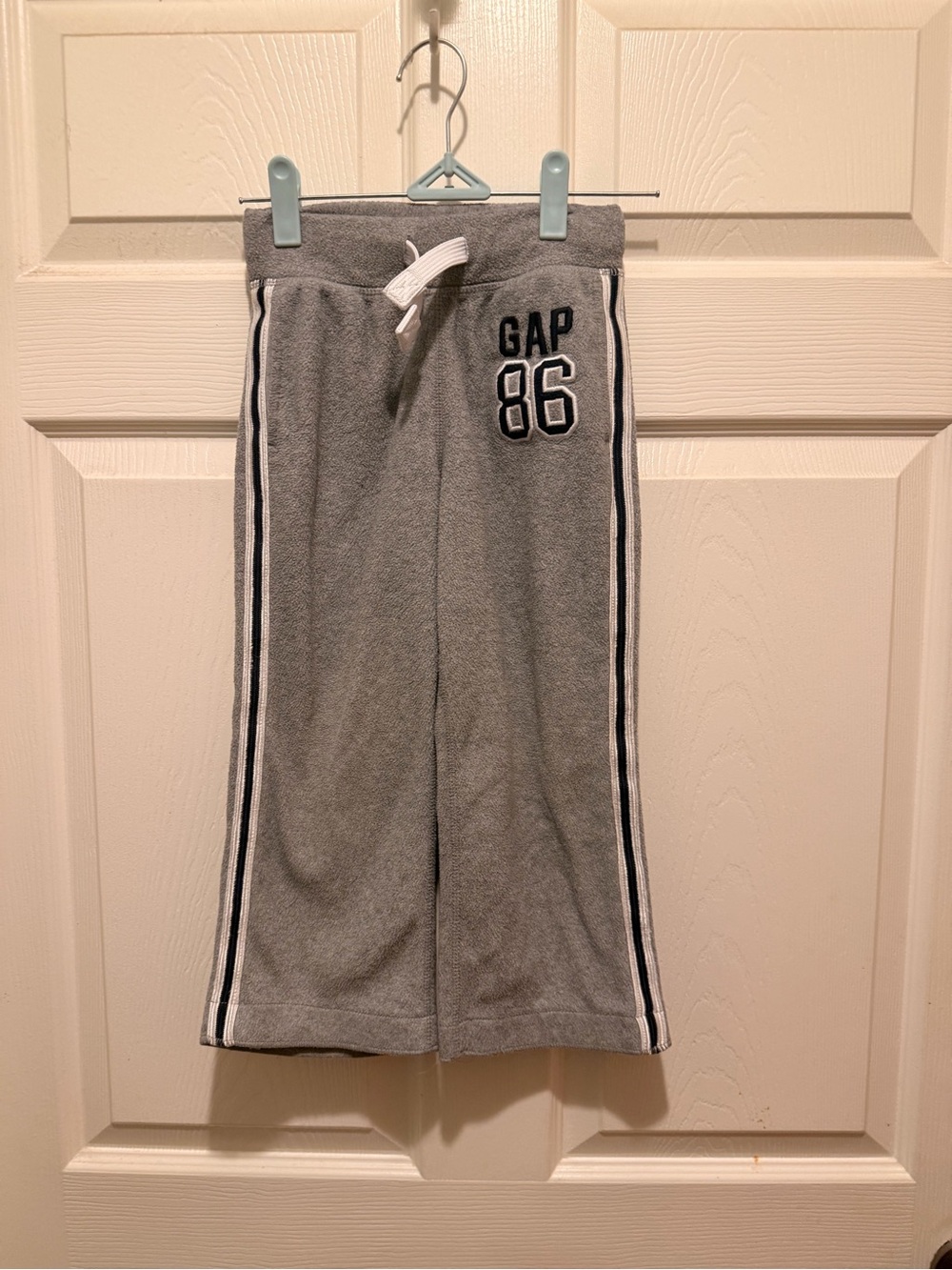 GAP Gray Sweatpants with Navy & White Side Stripes